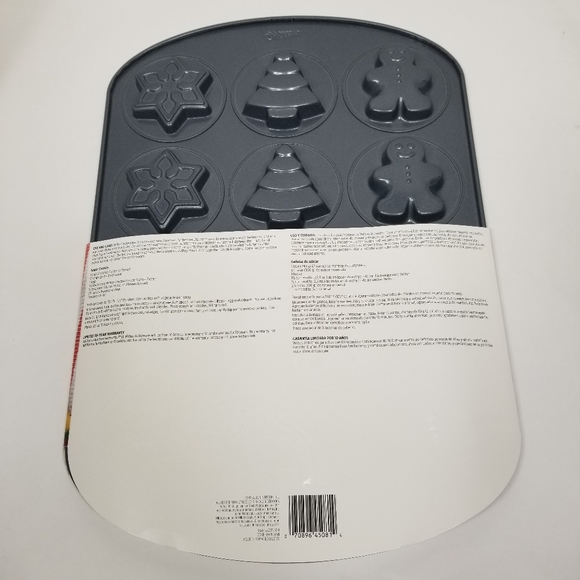 New Wilton Cookie Shapes Pan 12 Cavities Gingerbread Christmas Tree Snowflake - Picture 4 of 4